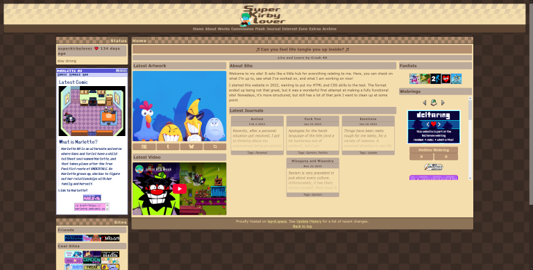Screenshot of the second version of the site.