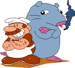 Gustavo and Brick crossing their arms. Brick is smoking a cigarette.
