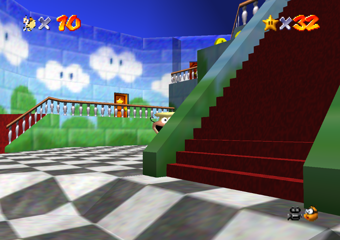 A screenshot of The Noise in Mario 64.