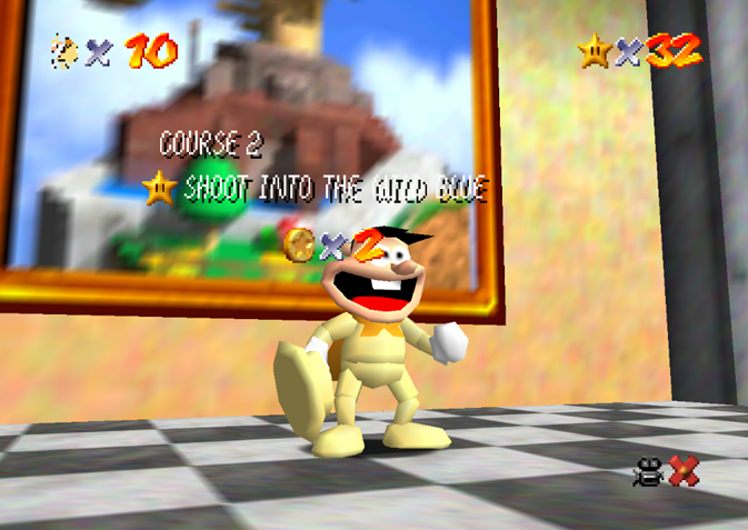 A screenshot of The Noise in Mario 64.