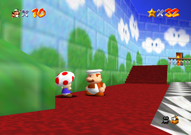 A screenshot of Gustavo in Mario 64.