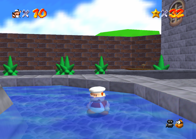A screenshot of Gustavo in Mario 64.