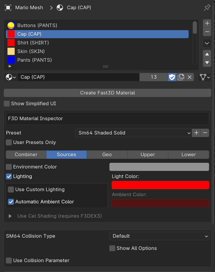 A screenshot of the properties of the CAP Solid.